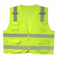 Cordova COR-BRITE Surveyor Vests, Lime, Solid Front Fabric & Polyester Mesh Back, 2XL VS2812XL